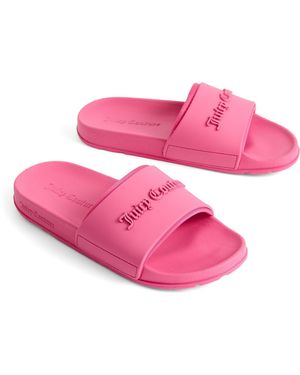 Juicy Couture Embossed Pvc Damen Glow Slides - Pink
