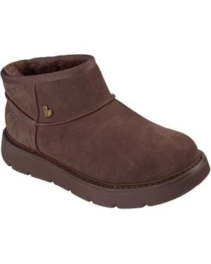 Skechers Keepsakes Cosy Mini Leather Winter Ankle Boots - Brown