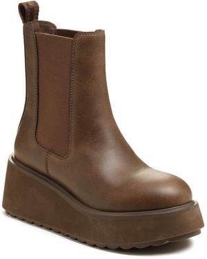 Rocket Dog Heyday Polyurethane Dark Flat Chelsea Boots - Brown