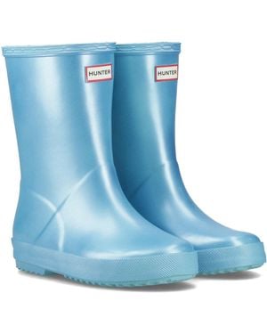 HUNTER First Nebula Rubber Pool Wellington Boots - Blue