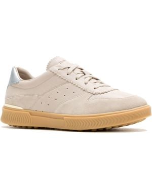 Hush Puppies Mae Leather Taupe Trainers - White