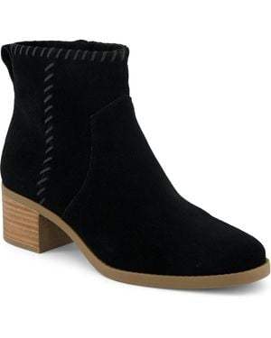 TOMS Delilah Heeled Suede Heeled Ankle Boots - Black