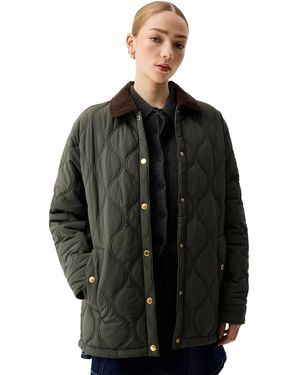 HUNTER Witton Quilted Shacket Shirt Jacket - Black