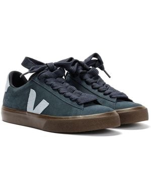 Veja Campo Suede Nautico Steel Eagle Trainers - Blue