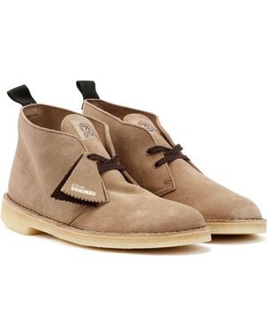 Clarks Desert Wolf Suede Chocolate Boots - Natural
