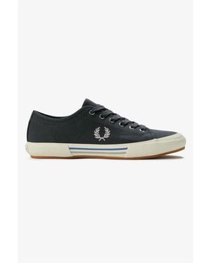 Fred Perry B708 Vintage Tennis Canvas Anchor Trainers - Black
