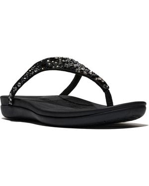 Fitflop Solay Mixed-Crystal Textile Sandals - Black