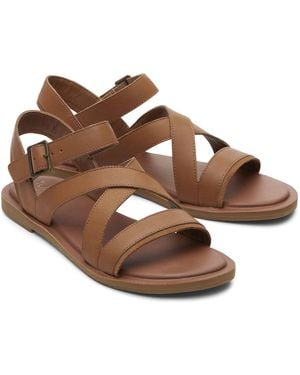 TOMS Sloane 100% Cow Wedges Leather - Brown