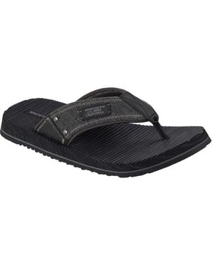 Skechers Quill Textile Flip Flops - Black