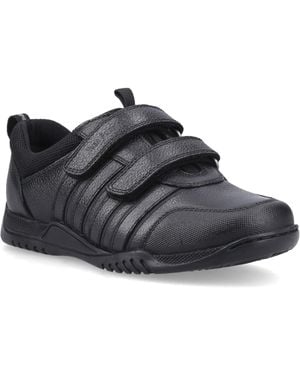 Hush Puppies Josh 2 Snr Leather Boy's Trainers - Black