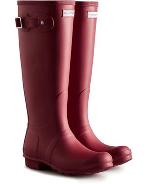 HUNTER Original Tall Boot Rubber Merlot Wellington Boots - Red
