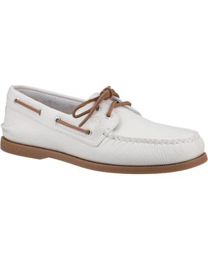 Sperry Top-Sider Authentic 2 Eye Leather /Gum Boat Shoes - White