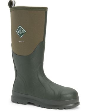 Muck Boot Chore Classic Hi Steel Cap Neoprene Wellington Boots - Green