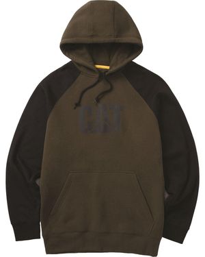 Caterpillar Raglan Cotton Moss Hoodie - Green