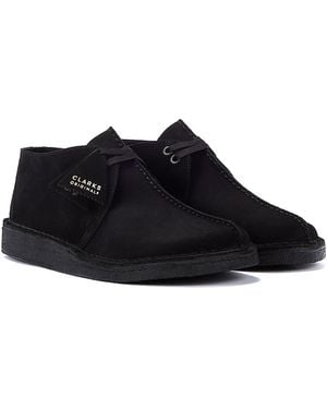 Clarks Originals Desert Trek Suede Shoes - Black