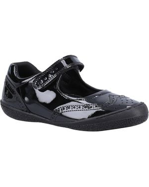 Hush Puppies Rina Junior/Youth Girls Patent Leather Shoes - Black