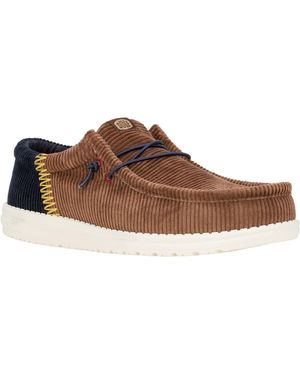 HEYDUDE Wally Funk Corduroy Textile Espresso/ Jean Shoes - Brown