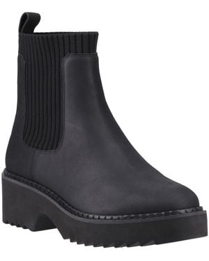 TOMS Millie Leather Heeled Ankle Boots - Black