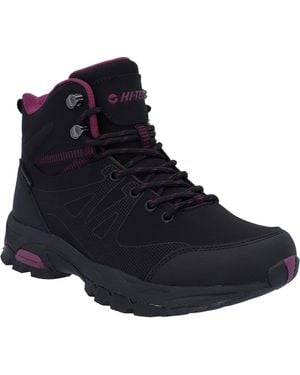 Hi-Tec Jackdaw Mid Wp Synthetic /Burgundy Hiking Boots - Blue