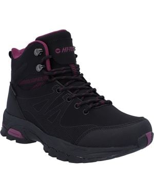 Hi-Tec Jackdaw Mid Wp Synthetic /Burgundy Hiking Boots - Blue