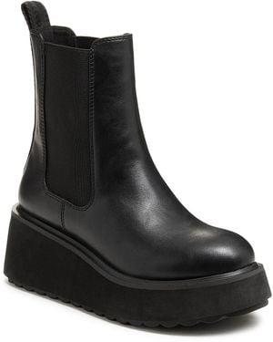 Rocket Dog Heyday Polyurethane Flat Chelsea Boots - Black