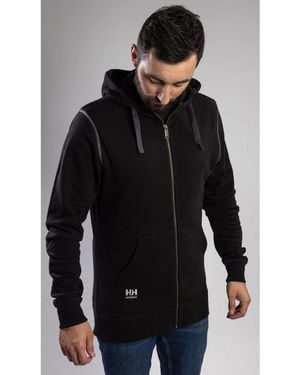 Helly Hansen Oxford Zip Cotton Hooded Sweatshirt - Black