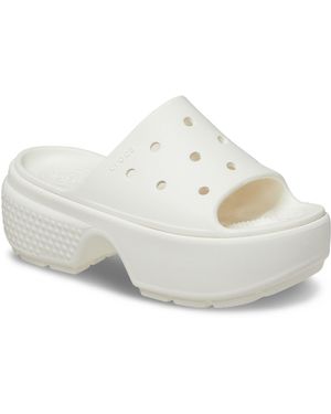 Crocs™ Stomp Slide Glissades De Craie En Thermoplastique - Blanc