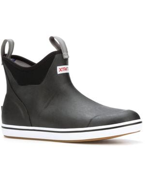 XtraTuf Ankle Deck Rubber Wellington Boots - Black