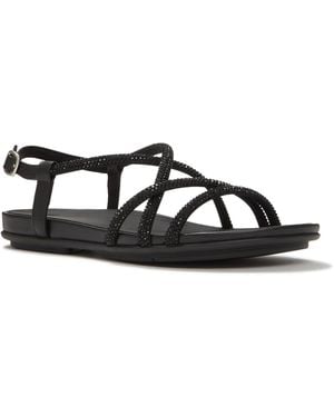 Fitflop Fino Toe-Post Leather All Sandals - Black