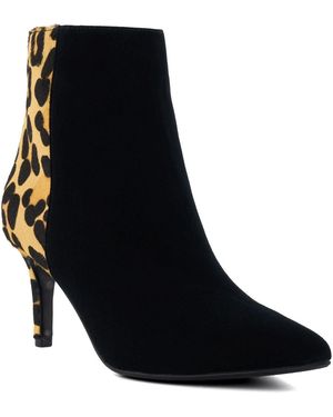 Dune Obsessive 2 Leather Leopard Boots - Black