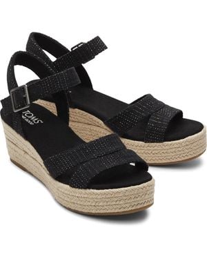 TOMS Audrey Textile Wedges - Black