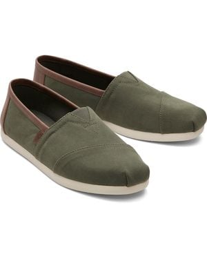 TOMS Alpargata Classic Cotton Blend Dark Sage Espadrilles - Green