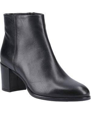 Hush Puppies Claridy Leather Heeled Ankle Boots - Black