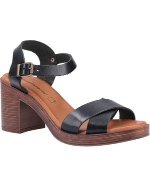 Hush Puppies Georgia Leather Heels - Black