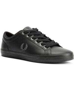 Fred Perry Baseline Leather Trainers - Black