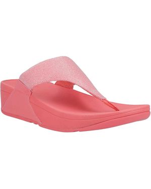 Fitflop Lulu Shimmerlux Polyester Rosy Coral Sandals - Pink
