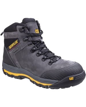 CAT Safety Caterpillar Munising Leather Dark Shadow Safety Boots - Blue