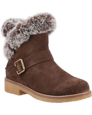 Hush Puppies Hannah Suede Winter Ankle Boots - Brown