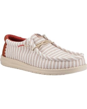 HEYDUDE Wally Resort Synthetic Blend Multi/Chili Moccasins Shoes - White