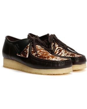 Clarks Wallabee Cow Print Schnürschuhe Aus Leder - Schwarz