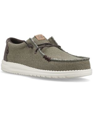 HEYDUDE Wally Braided Polyester Burnt/Delicioso Moccasins Shoes - Grey