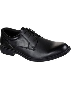 Skechers Dreston Rasmiss Leather Standard Lace-Up Shoes - Black