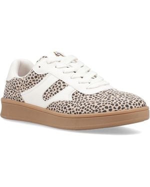 Hush Puppies Maura Textile Textile Cheetah Trainers - White