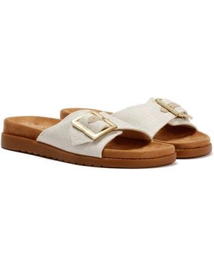 TOMS Marin Slide Textile Natural Sandals - Brown