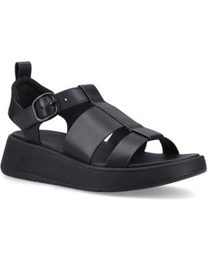 Fitflop F-Mode Fisherman Leather Narrow Fit Sandals - Black