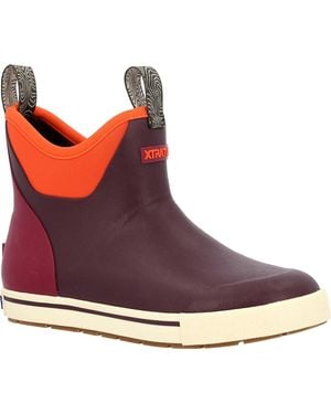 XtraTuf Ankle Deck Camp Boot Rubber Fig Wellington Boots - Brown