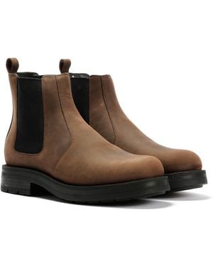 Kleman Escouade Nubuck Coffee Chelsea Boots - Brown