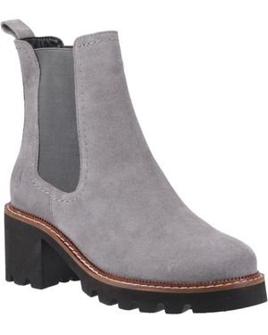 Hush Puppies Gaia Leather Heeled Chelsea Boots - Grey