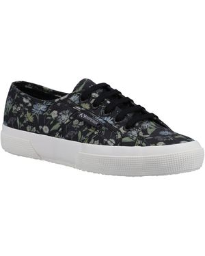 Superga 2750 Floral Print Cotton /Floral Print Trainers - Black