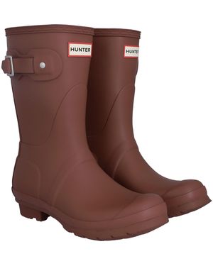 HUNTER Dark Original Short Wellington Boots - Brown